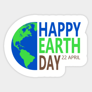 Earth Day 22 April Sticker